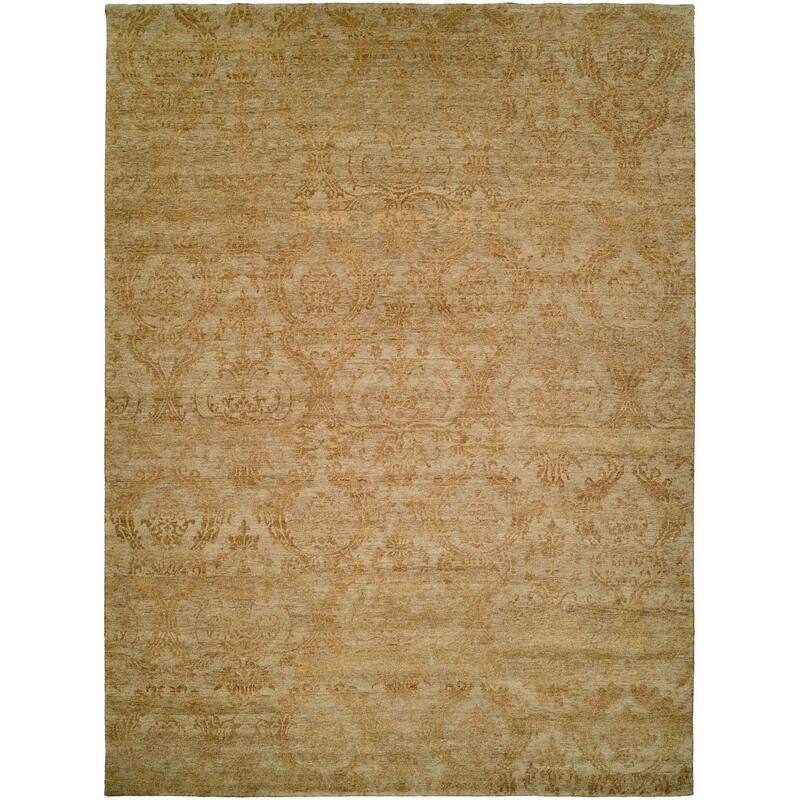 Royal Manner Derbyshire Light Green / Gold Hand-knotted Area Rug