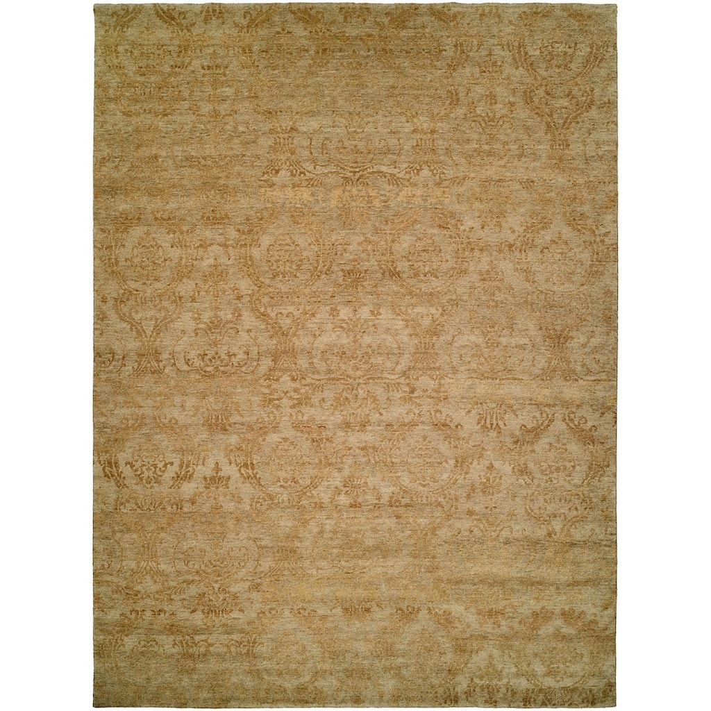 Royal Manner Derbyshire Light Green / Gold Hand-knotted Area Rug