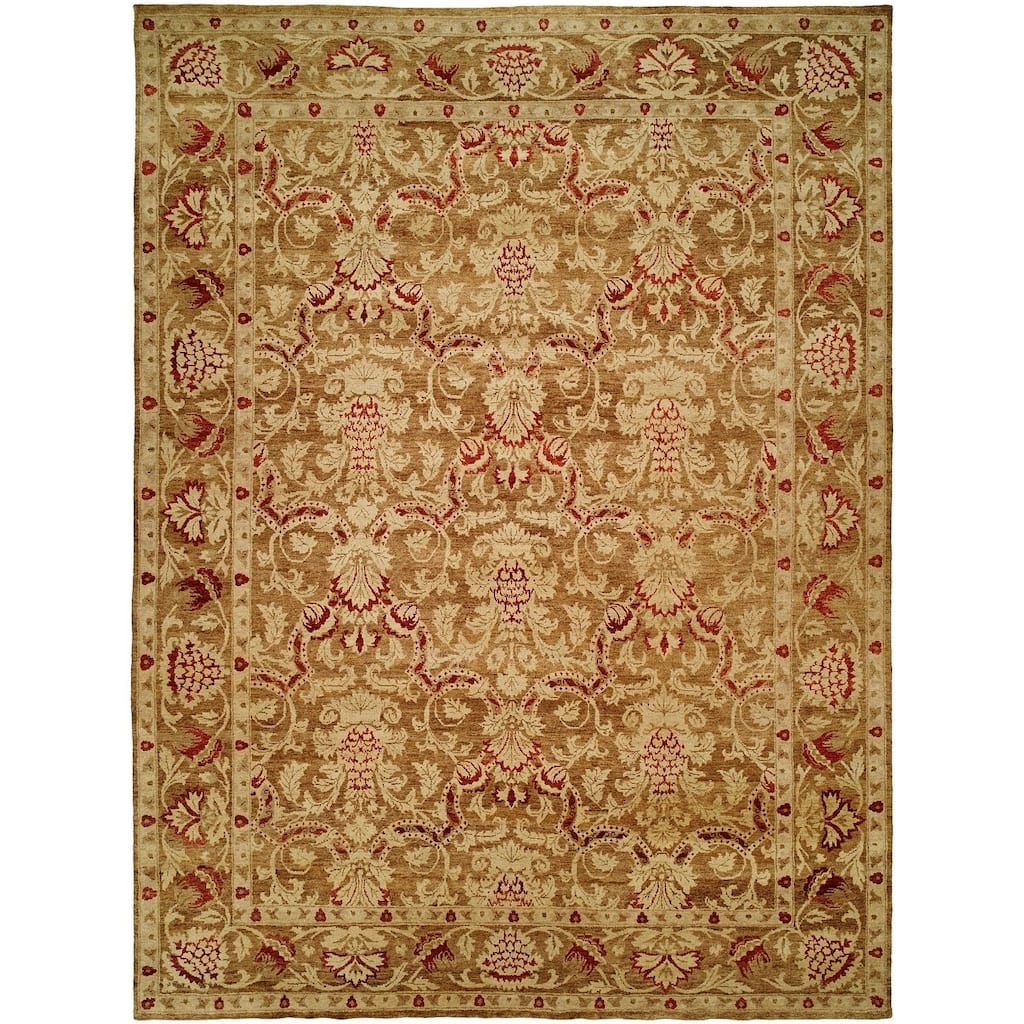 Royal Manner Estates Sandy Brown Hand-knotted Area Rug