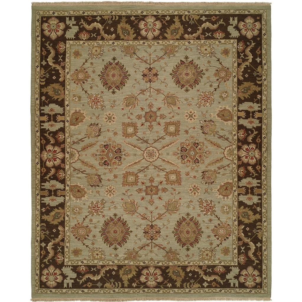 Soumak Light Blue / Brown Hand-knotted Soumak Area Rug