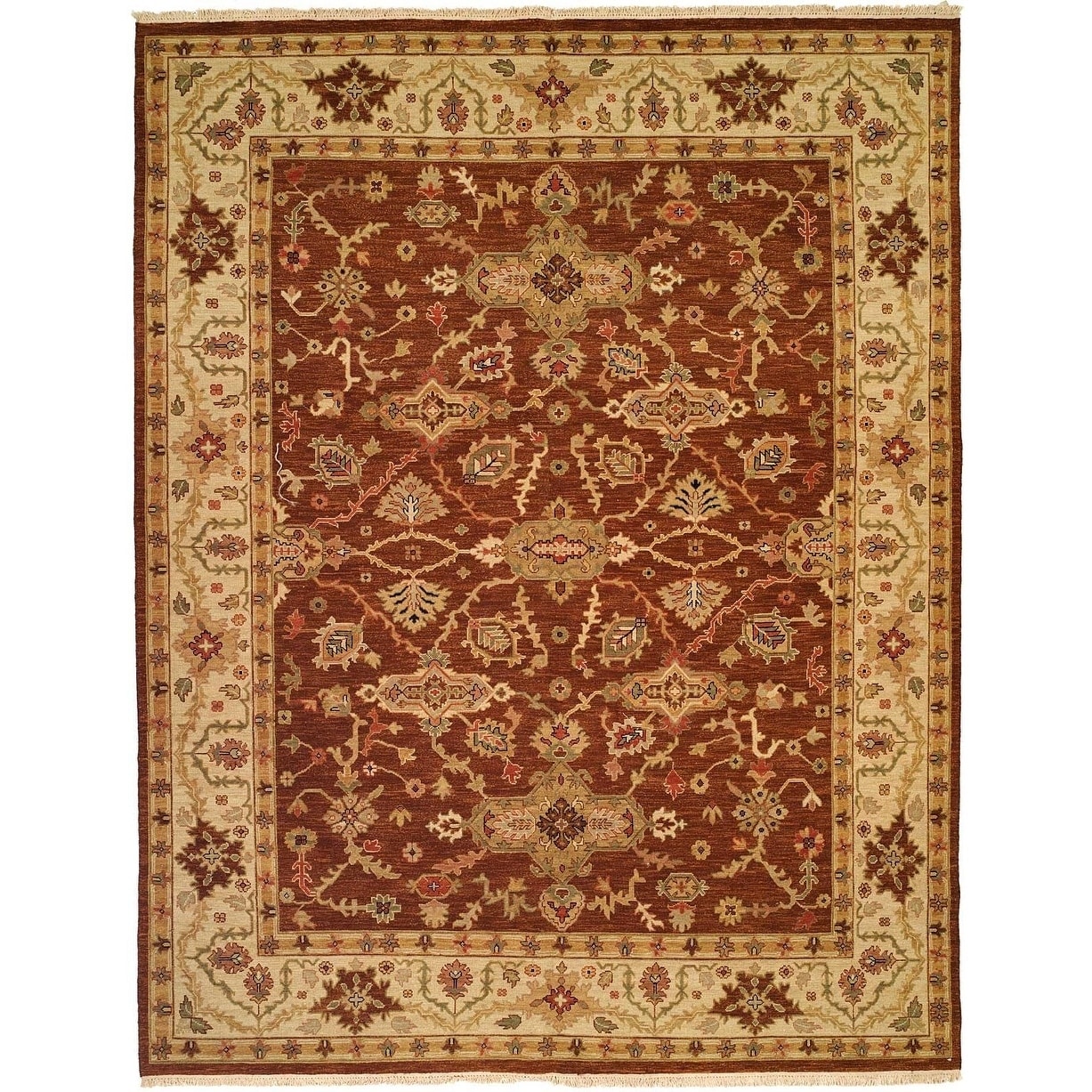 KALATY Soumak Brown/Ivory Hand-knotted Soumak Area Rug