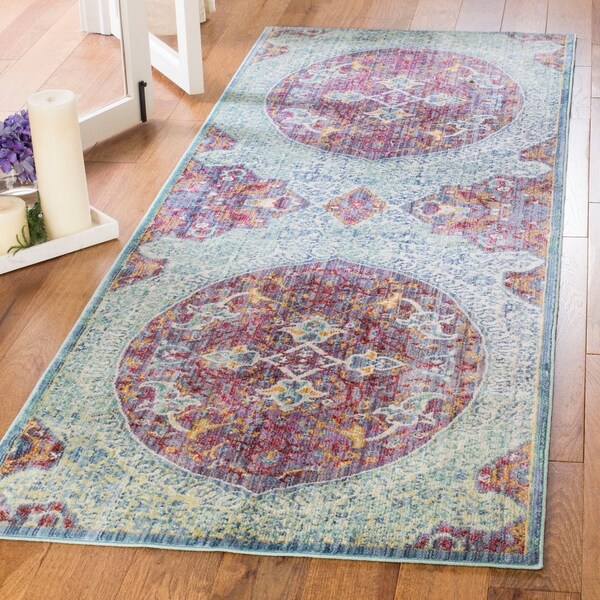 Safavieh Sutton Boho Medallion Purple Turquoise Runner Rug 3 Safavieh Sutton Boho Medallion Purple Turquoise Runner Rug 3 X27 X 8