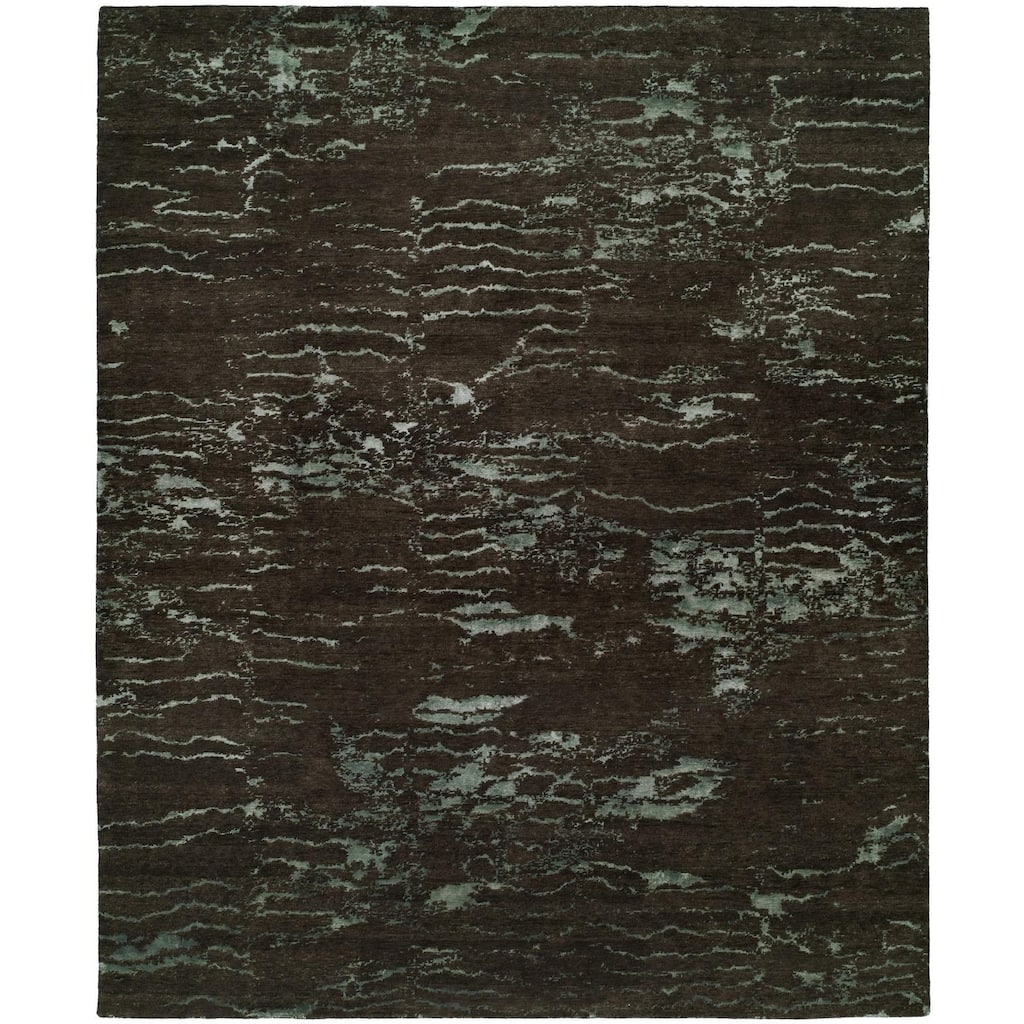 Origins Charcoal / Blue Hand-knotted Area Rug