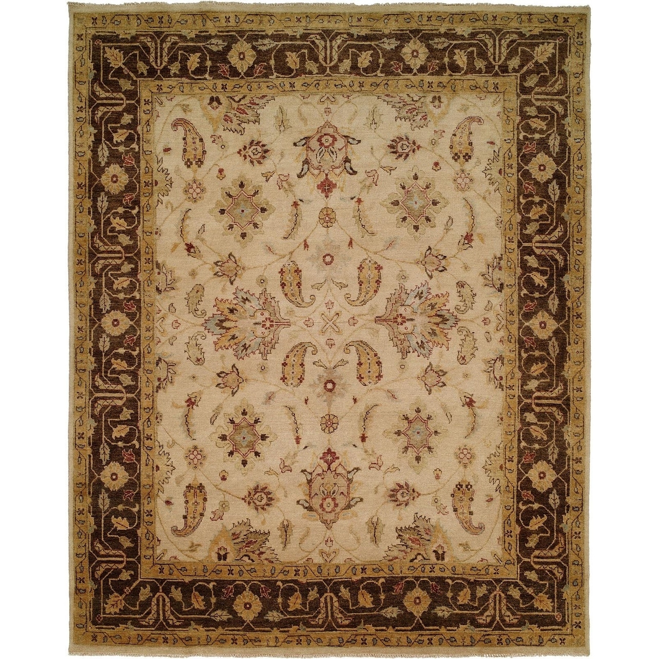 KALATY Oushak Ivory/Brown Hand-knotted Area Rug