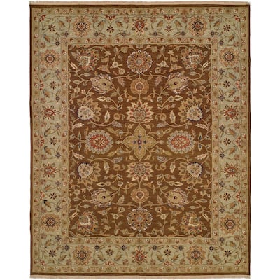 Caspian Brown/Light Blue Hand-knotted Soumak Area Rug