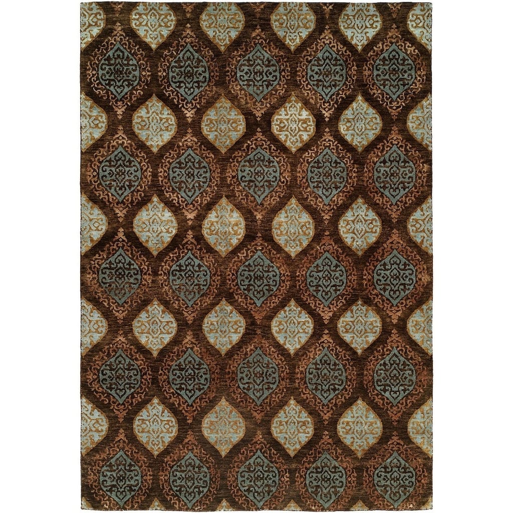 Royal Manner Derbyshire Brown Hand-knotted Area Rug