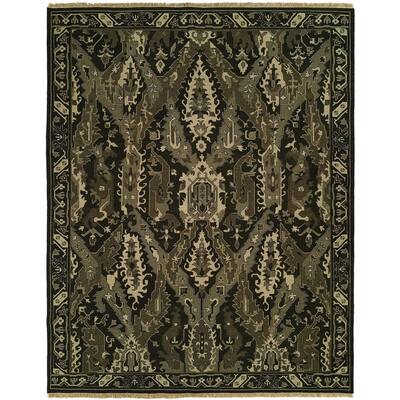 Soumak Natural/Onyx Hand-knotted Soumak Area Rug