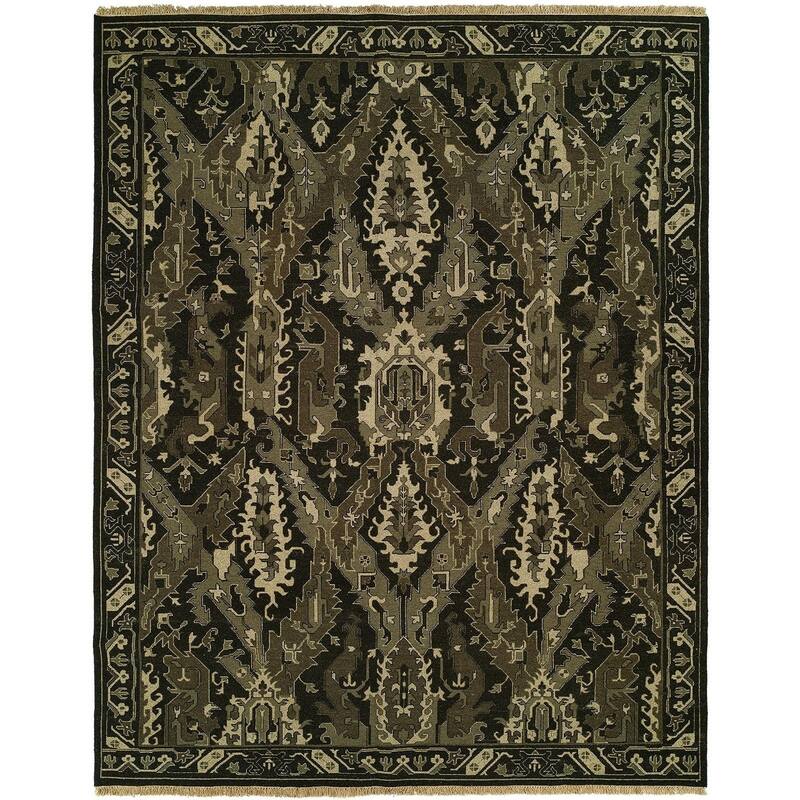 Soumak Natural/Onyx Hand-knotted Soumak Area Rug
