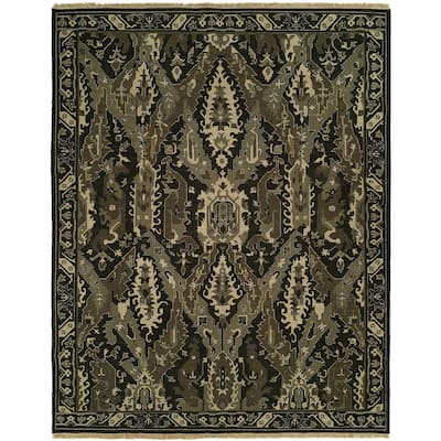 Soumak Natural/Onyx Hand-knotted Soumak Area Rug
