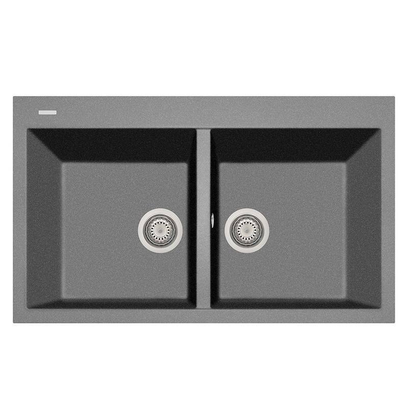 LaToscana Elegance 34" x 20" Drop-In Double-Bowl Quartz Kitchen Sink