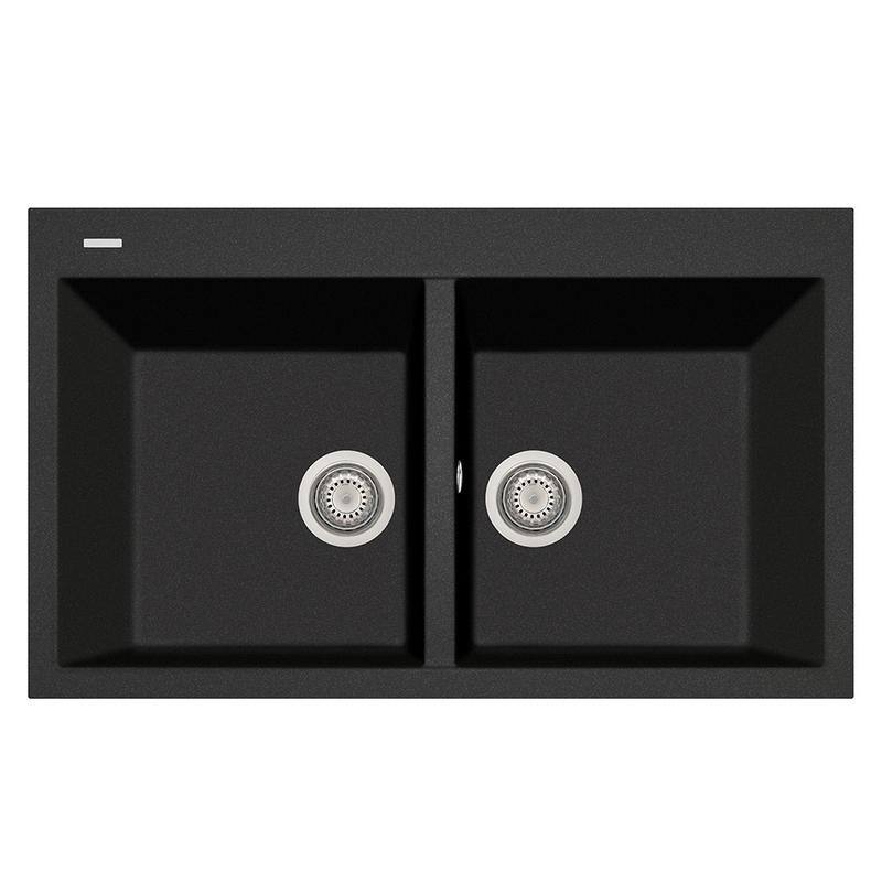 LaToscana Elegance 34" x 20" Drop-In Double-Bowl Quartz Kitchen Sink