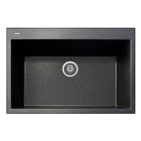 LaToscana ONE Series 33" x 22" Drop-In Single-Bowl Granite Sink