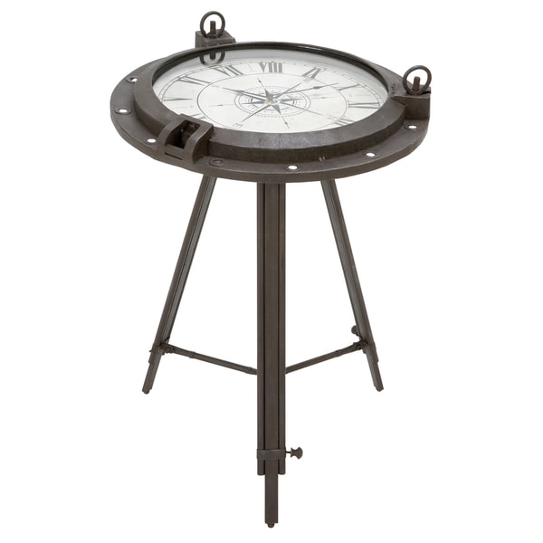 Industrial Metal Round Clock Coffee Table