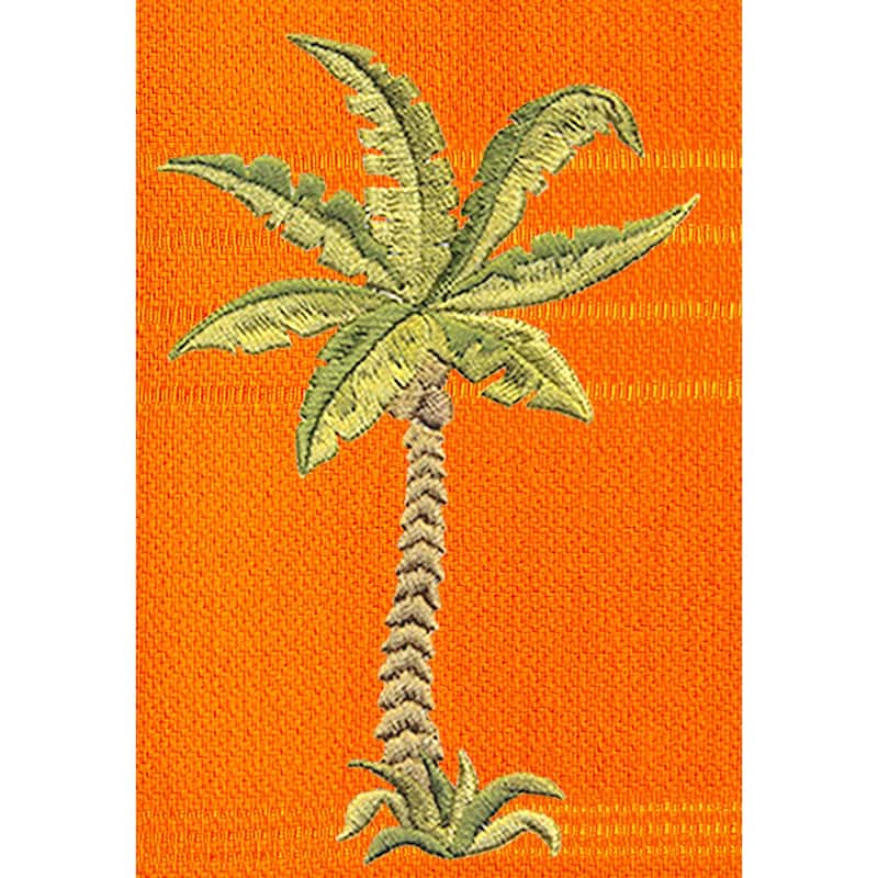 Authentic Pestemal Fouta Embroidered Palm Tree Turkish Cotton Bath/ Beach Towel - Orange