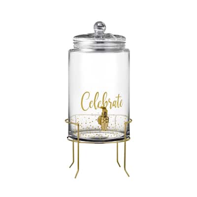 celebrate gold dots beverage dispenser with - Overstock - 20483750