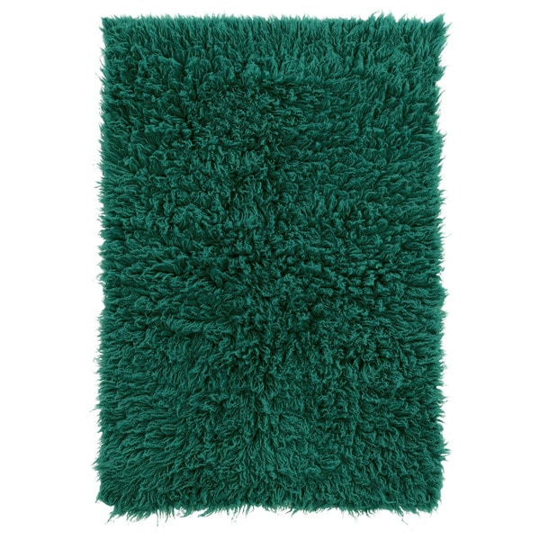 Hand Woven New Flokati 1400grams in Emerald Green 100% Wool ( 8' x 10' ) - 8' x 10'