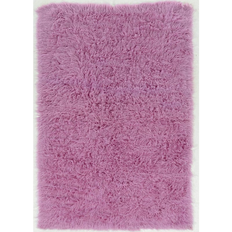 Linon Flokati Wool Thick Area Rug - 5' x 8' - Lilac