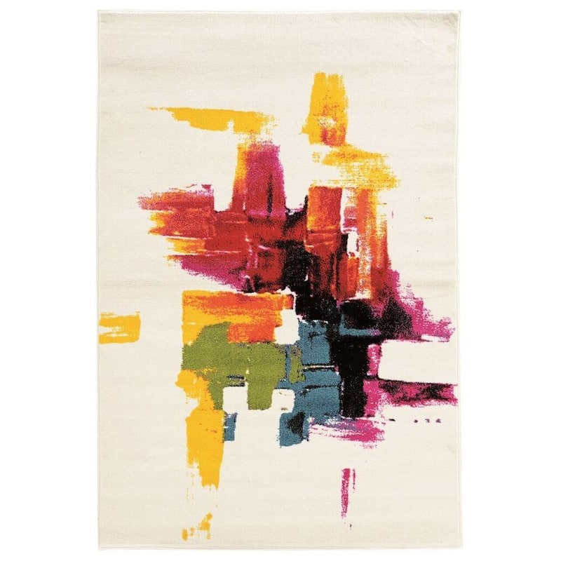Ivory Millenium Brush Rug Collection - 8' x 10'3" - Ivory