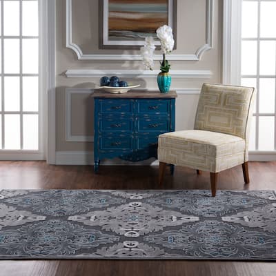 Chenille Structure Damask Rug Collection