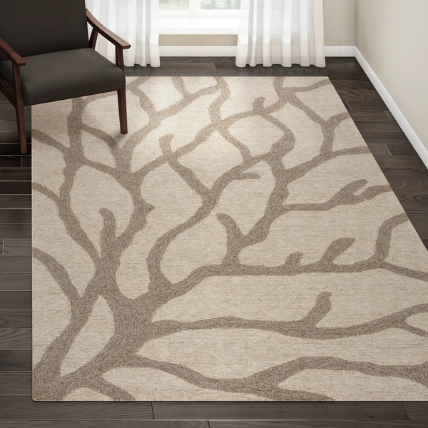 Havenside Home Nantucket Indoor/ Outdoor Abstract White/ Grey Area Rug - 7'6 x 9'6