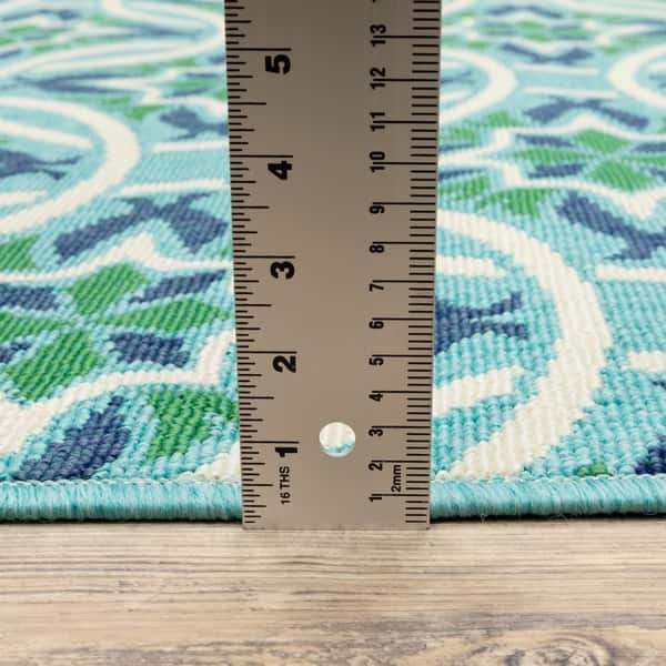 Style Haven Martinque Floral Indoor-Outdoor Blue/ Green Area Rug - Bed ...