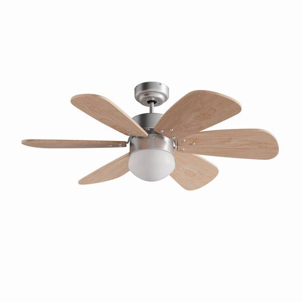 Strick Bolton Josephine 30 Inch Brushed Aluminum Turbo Swirl 6 Blade Indoor Ceiling Fan