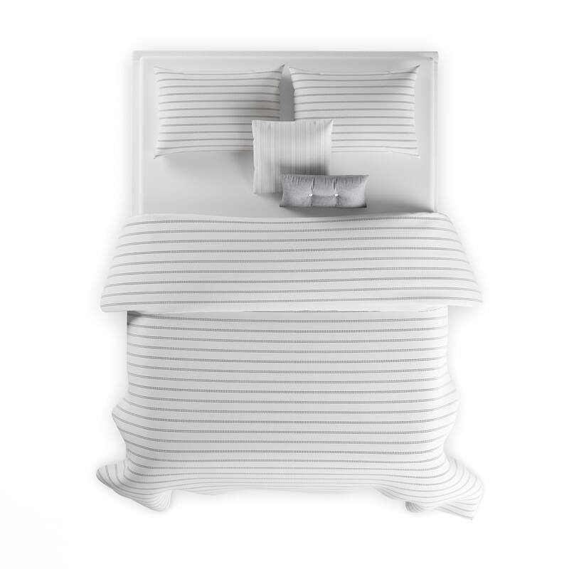 Strick & Bolton Stom Cotton-blend Burlap Ivory Down Alt Duvet Cover Set