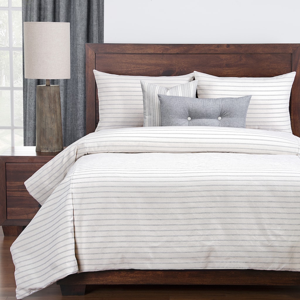 Strick & Bolton Stom Cotton-blend Burlap Ivory Down Alt Duvet Cover Set