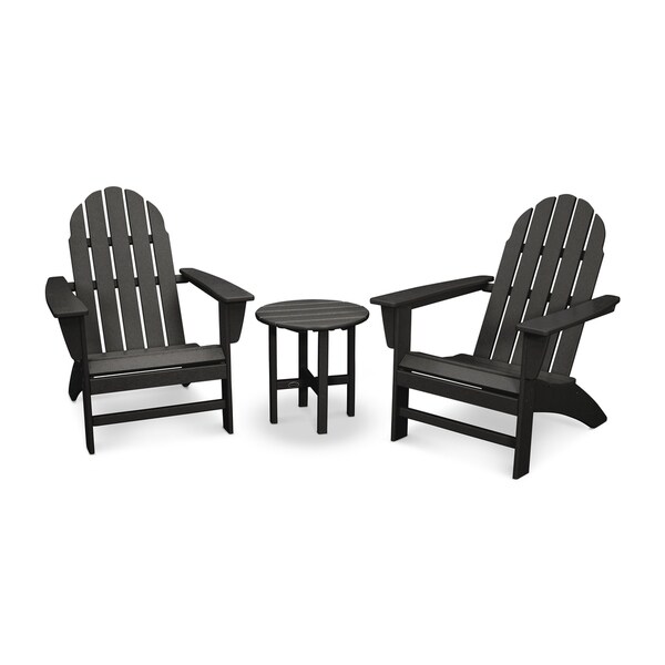POLYWOOD® Vineyard 3-Piece Outdoor Adirondack Chair Set with Table