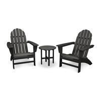 POLYWOOD® Vineyard 3-Piece Outdoor Adirondack Chair Set with Table