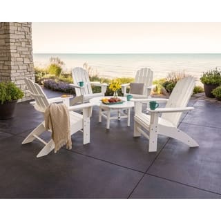 POLYWOOD® Vineyard 5-Piece Outdoor Oversized Adirondack Chair and Table Set