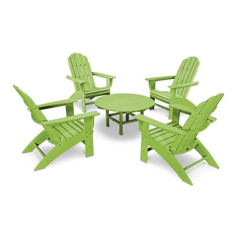 POLYWOOD® Vineyard 5-Piece Outdoor Oversized Adirondack Chair and Table Set