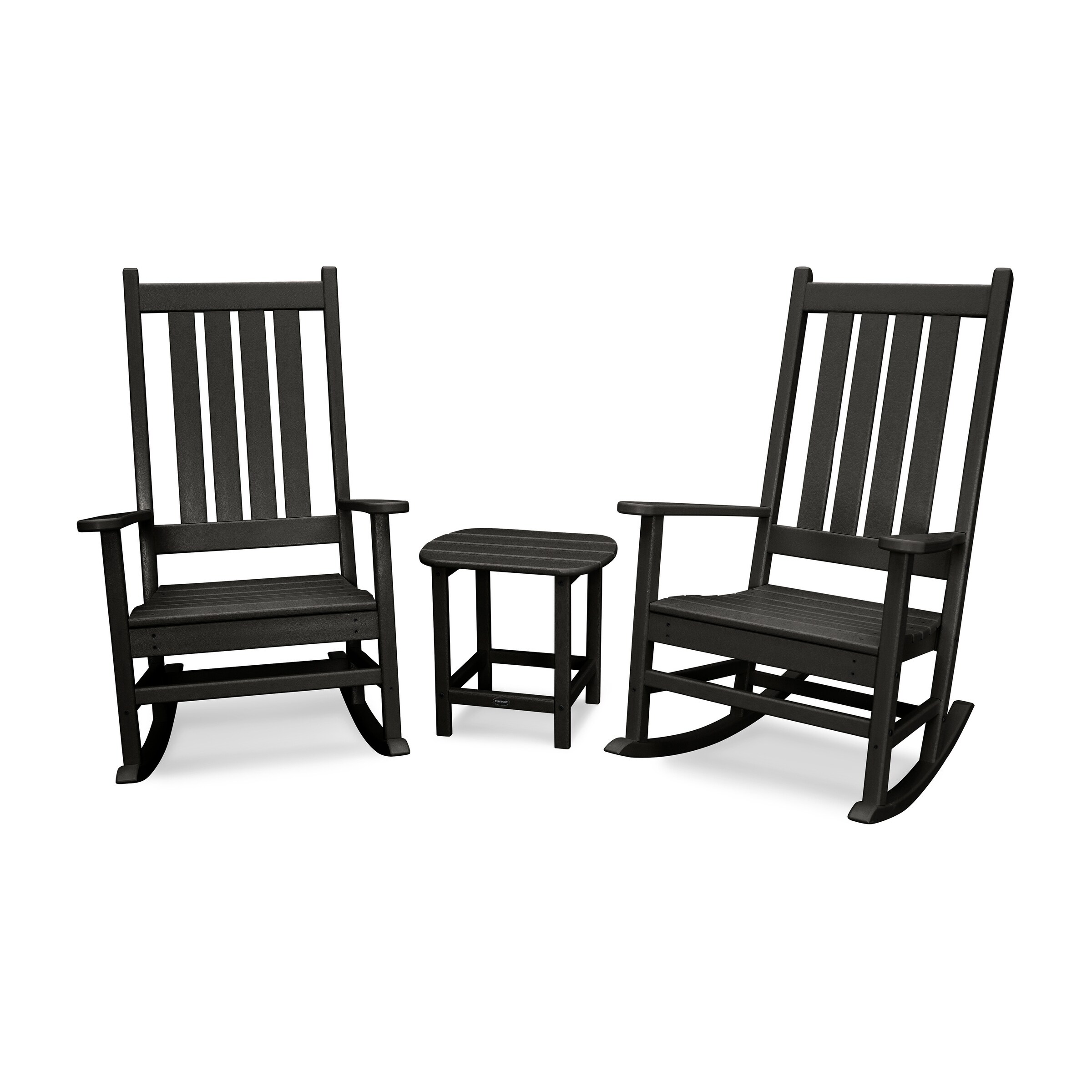 Polywood Vineyard 3 Piece Outdoor Rocking Chair Set Vineyard 3 Piece Outdoor Rocking Chair