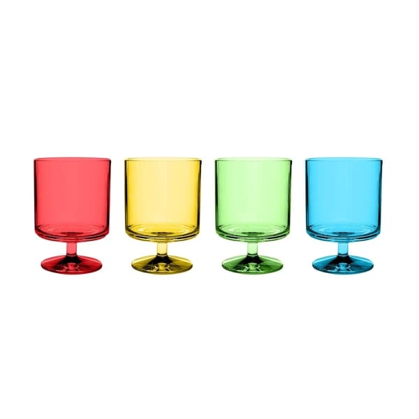 9.4 Oz Stacking Wine Red/Yellow/Lime/ Blue