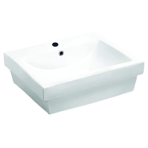 Anzzi Neptune Ceramic Vessel Sink Basin In White