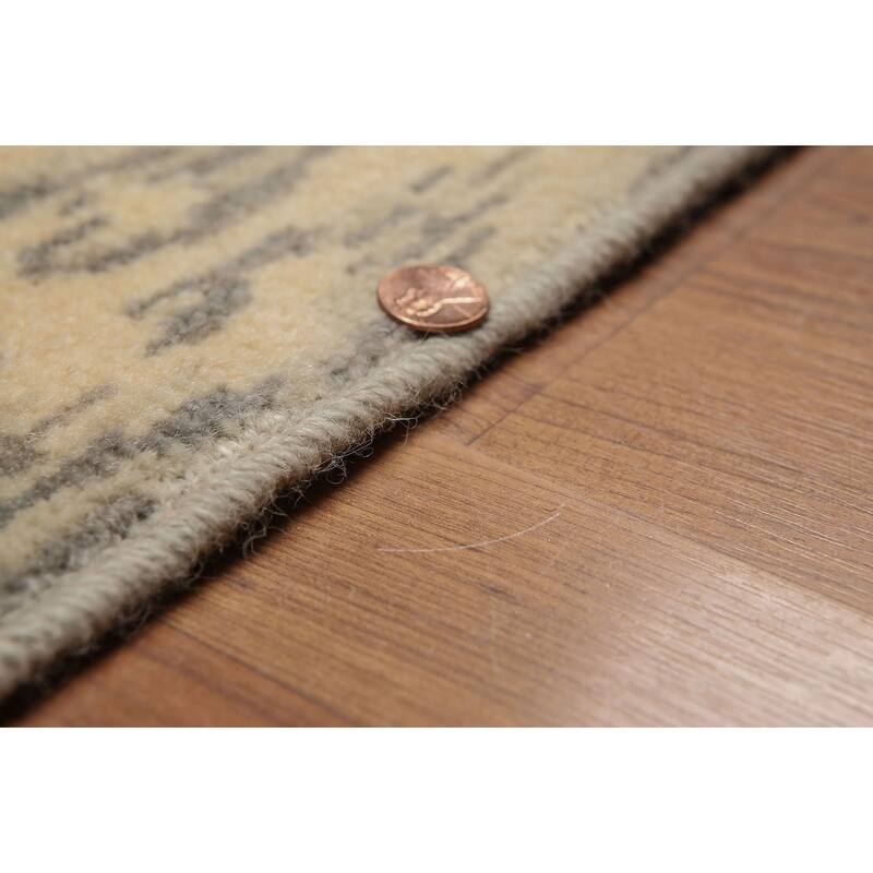 Boho Ikat Design Runner Hand Knotted Area Rug (2'4"x8') - 2'4" x 8'