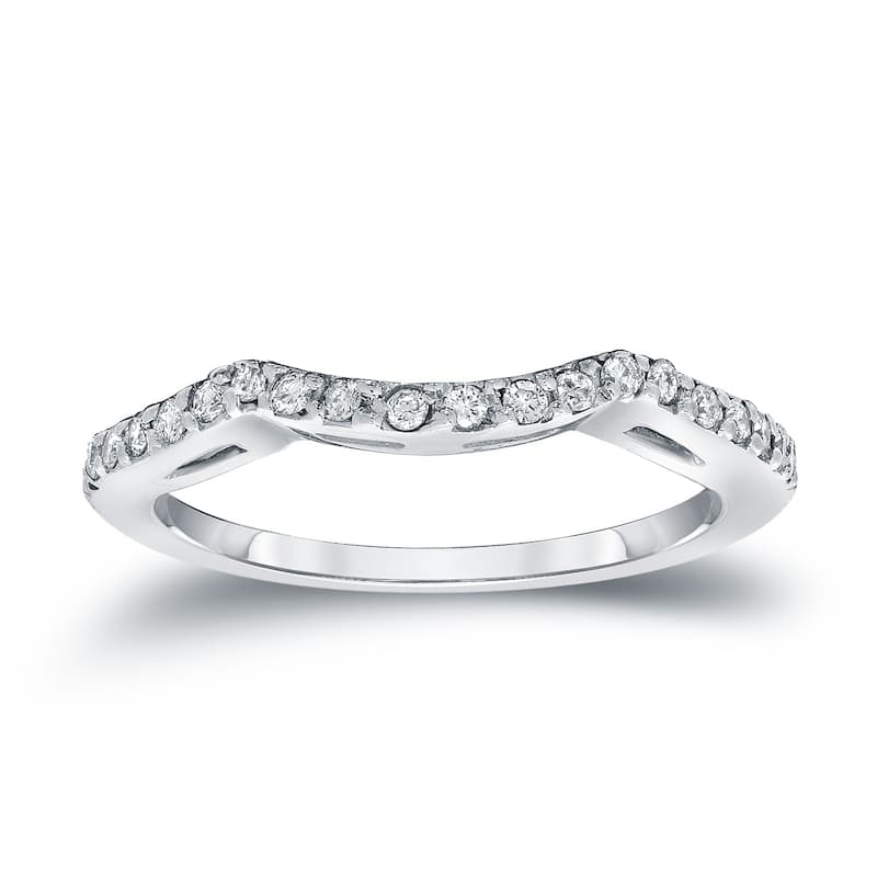 Auriya Contoured 1/5ctw Diamond Wedding Band 14k Gold