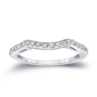 Auriya Contoured 1/5ctw Diamond Wedding Band 14k Gold