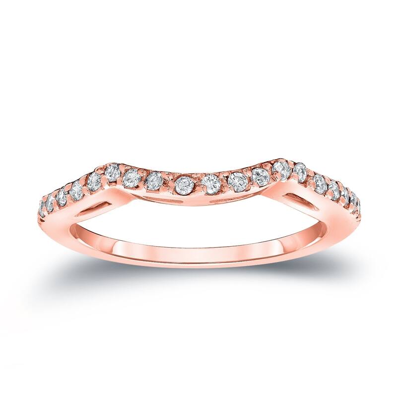 Auriya Contoured 1/5ctw Diamond Wedding Band 14k Gold
