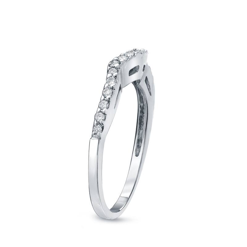 Auriya Contoured 1/5ctw Diamond Wedding Band 14k Gold