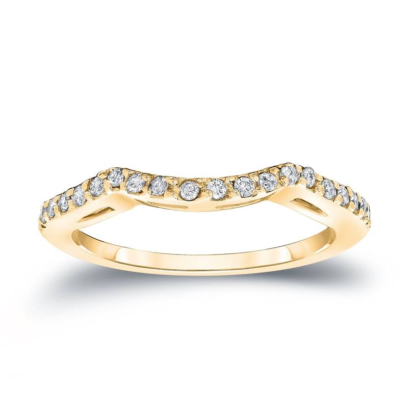 Auriya Contoured 1/5ctw Diamond Wedding Band 14k Gold