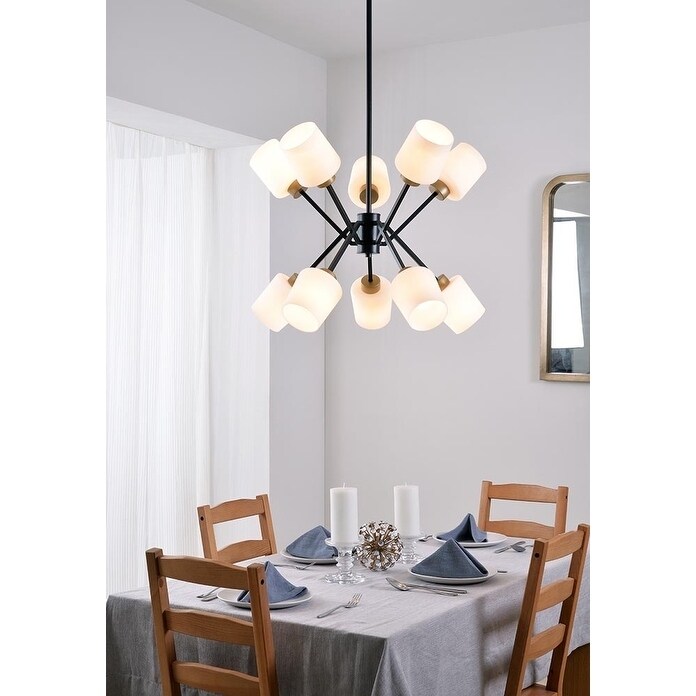 Cosgrove 15" 10 Light Chandelier - Matte Black and Gold - Chandeliers For Bedrooms by Overstock.com