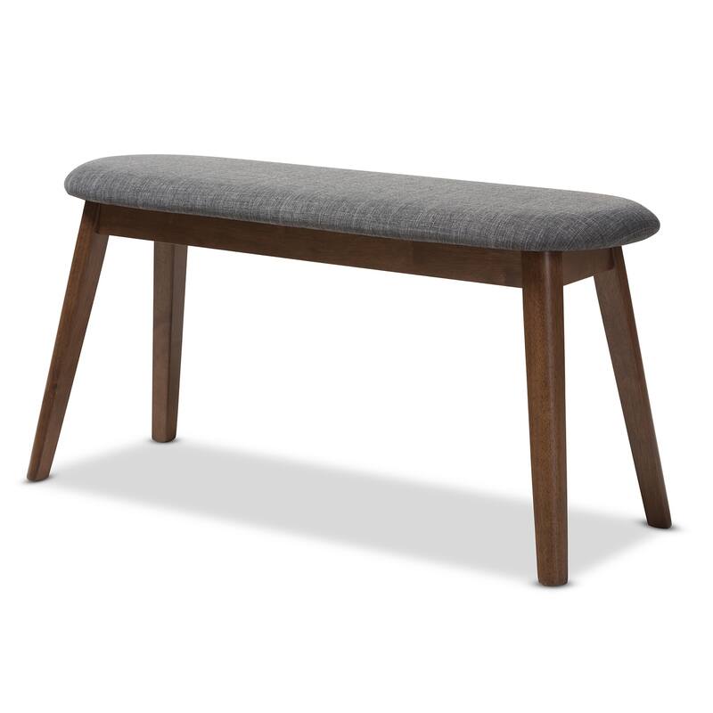 Mid-Century Fabric Upholstered Bench by Baxton Studio - Charcoal