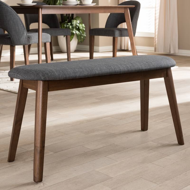 Mid-Century Fabric Upholstered Bench by Baxton Studio