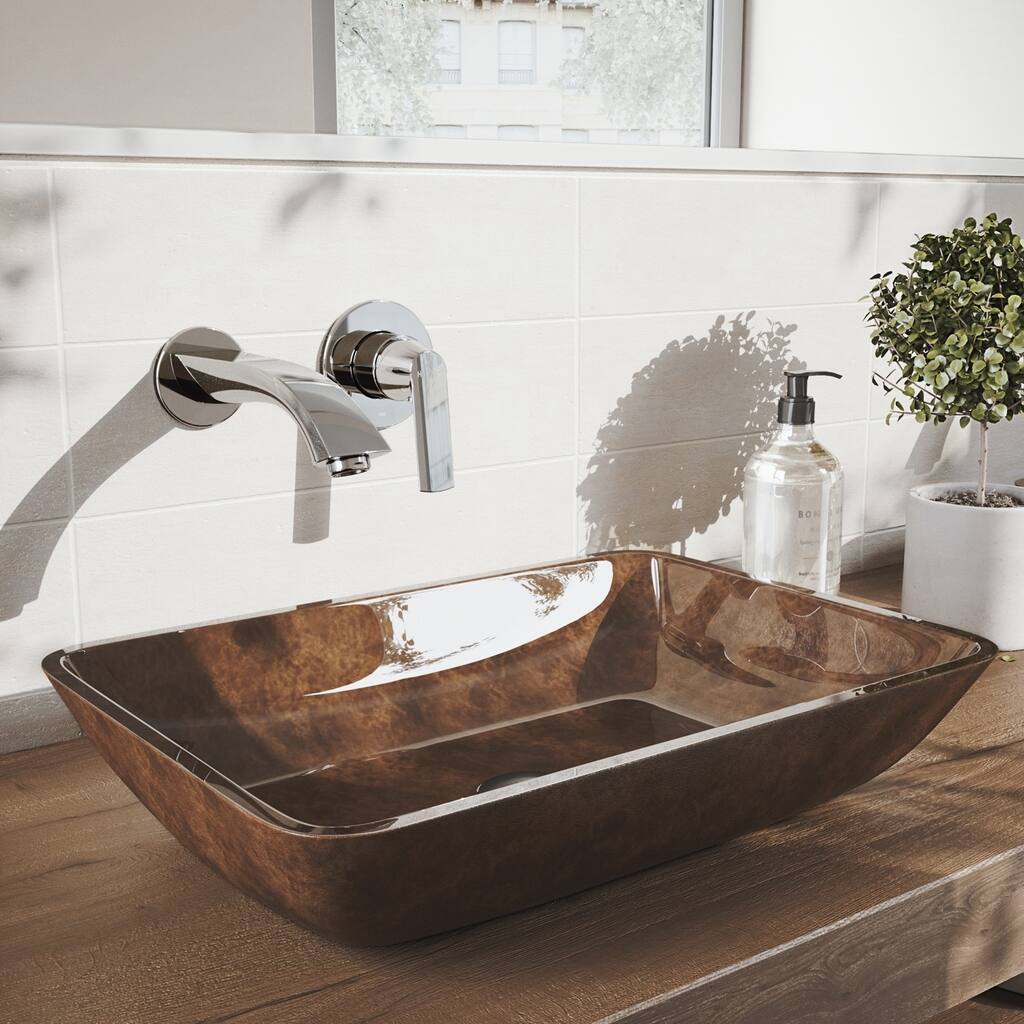 VIGO Aldous Chrome Wall Mount Bathroom Faucet