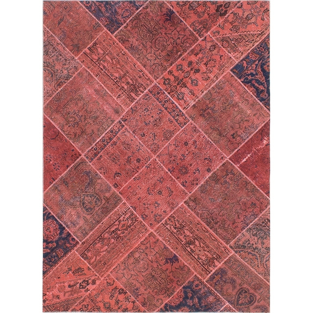Hand-knotted Vogue Patch Brown Wool Rug