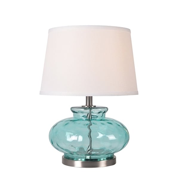 Design Craft Jessup 21" Table Lamp - Light Blue Glass