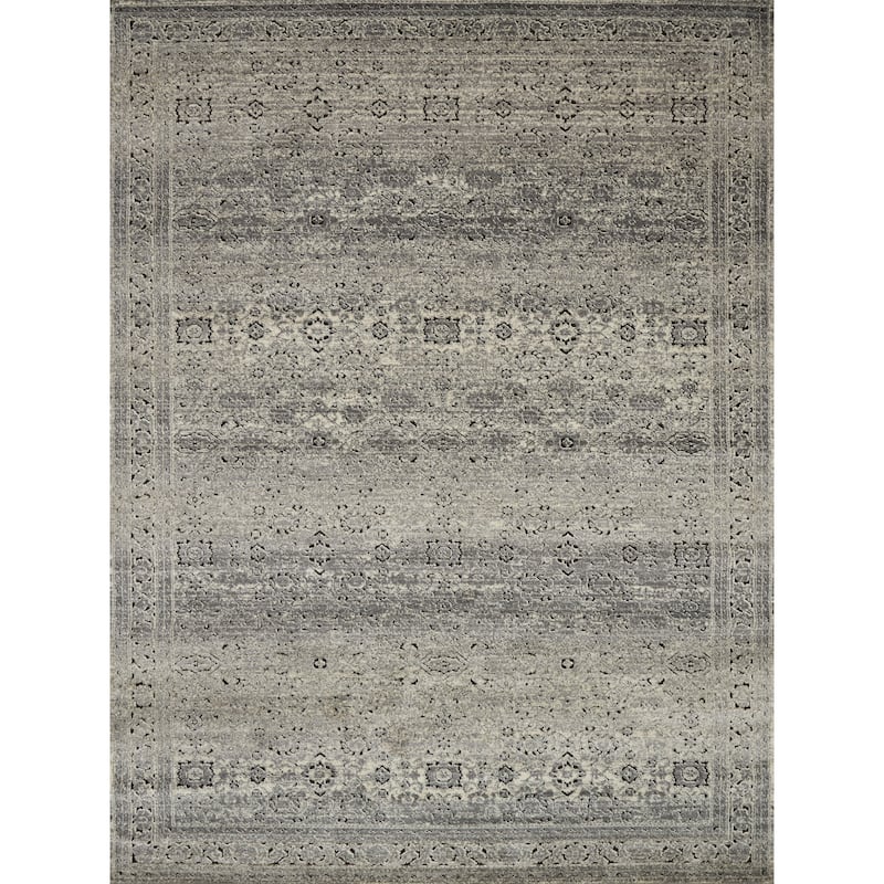 Alexander Home Carissa Stone/Charcoal Distressed Abstract Area Rug