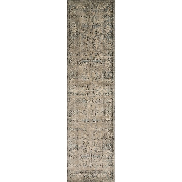 Alexander Home Carissa Sand Distressed Medallion Area Rug