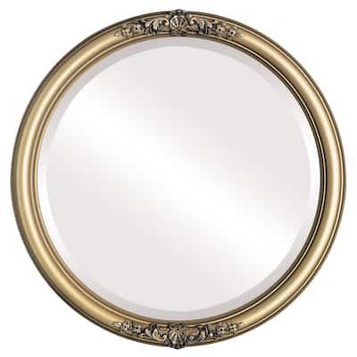 Contessa Framed Round Mirror in Desert Gold - Brown/Dark Gold